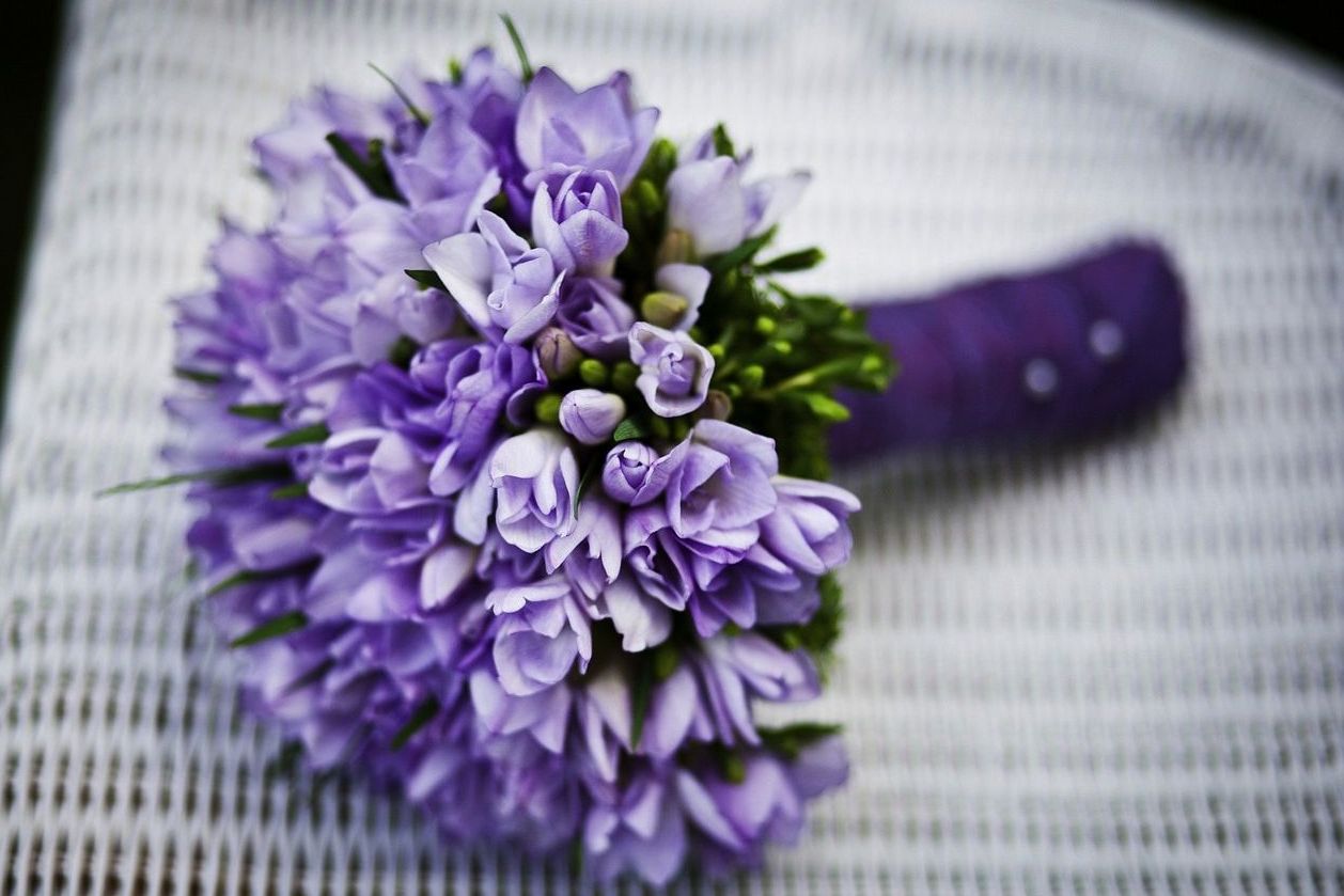 Modern bridal bouquet with orchids